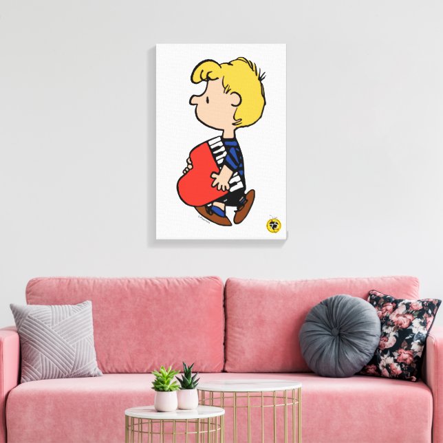 Peanuts | Schroeder Travelling Piano Canvas Print (Insitu(LivingRoom))