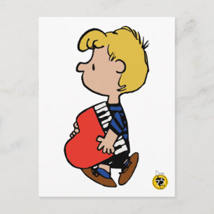 Peanuts   Schroeder Travelling Piano Postcard
