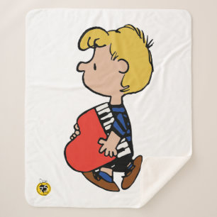 Peanuts   Schroeder Travelling Piano Sherpa Blanket