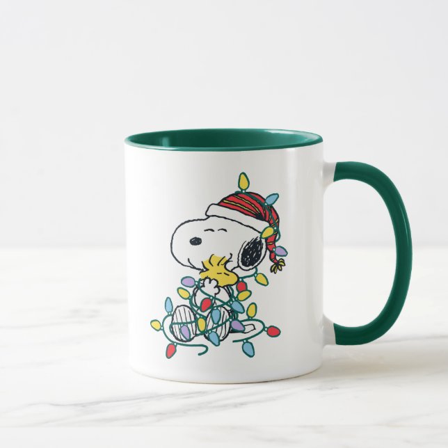 Peanuts | Shiny and Bright Christmas Love Pattern Mug (Right)