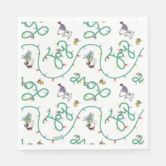 Peanuts | Shiny and Bright Christmas Love Pattern Napkin (Front)