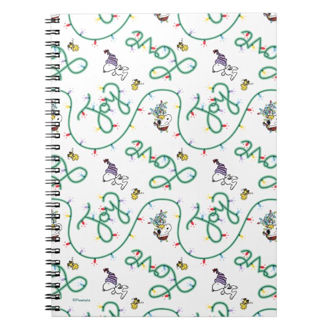 Peanuts | Shiny and Bright Christmas Love Pattern Notebook (Front)