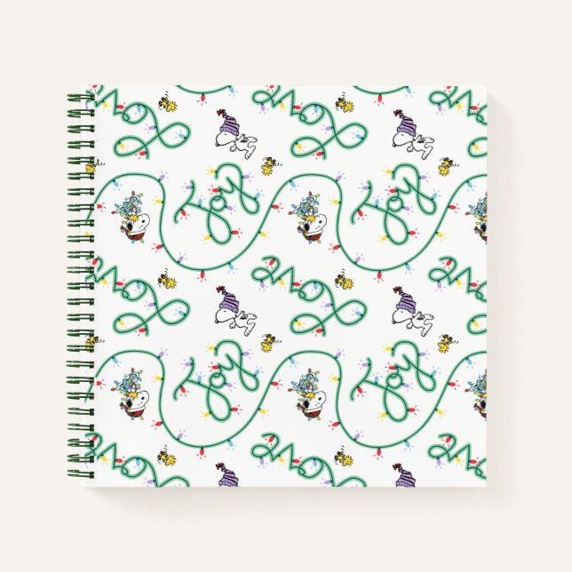 Peanuts | Shiny and Bright Christmas Love Pattern Notebook (Front)