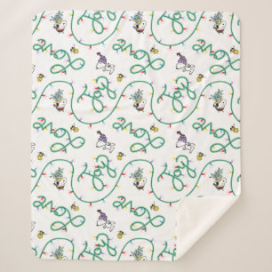 Peanuts   Shiny and Bright Christmas Love Pattern Sherpa Blanket