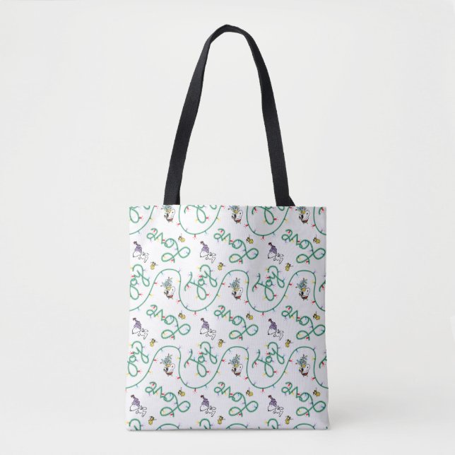 Peanuts | Shiny and Bright Christmas Love Pattern Tote Bag (Front)