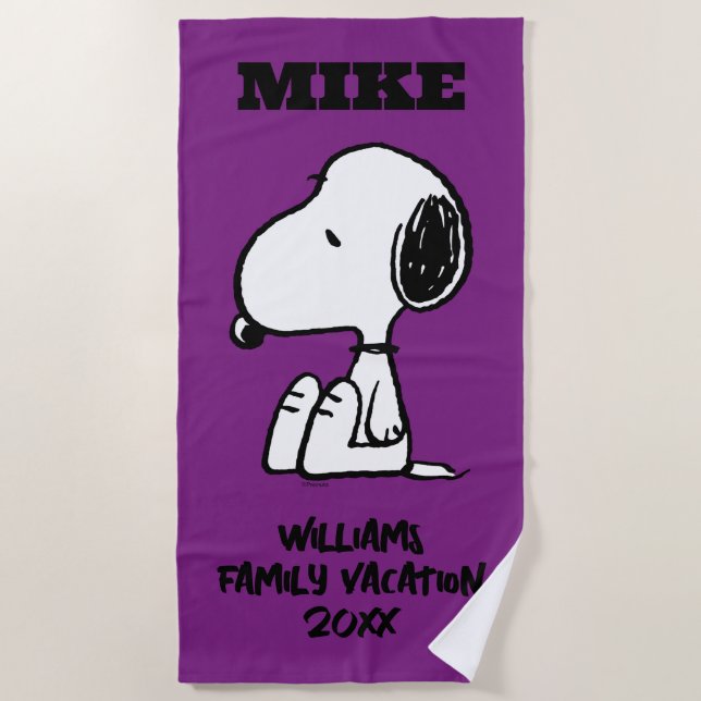 Peanuts | Sitting Snoopy Family Vacation Beach Towel (Front)