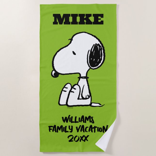 Peanuts | Sitting Snoopy Family Vacation Beach Towel (Front)