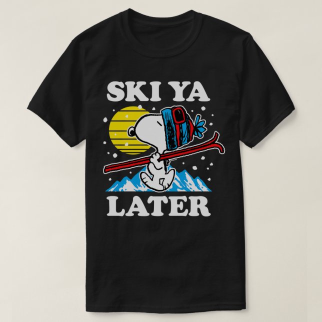 Peanuts Ski Ya Later  T-Shirt (Design Front)