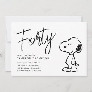 Peanuts Snoopy - 40th Birthday Invitation