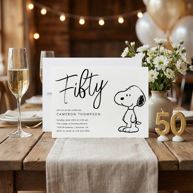 Peanuts Snoopy - 50th Birthday Invitation (Creator Uploaded)