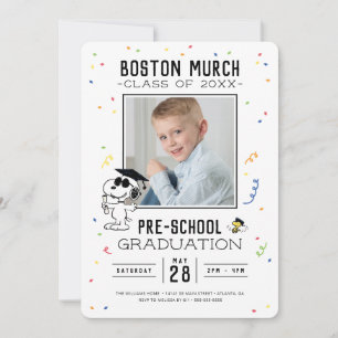 Peanuts   Snoopy and Woodstock Graduation Invitation