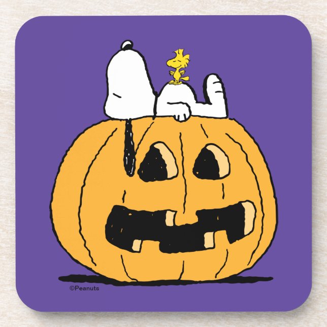 Peanuts | Snoopy and Woodstock Jack-O-Lantern Coaster (Front)