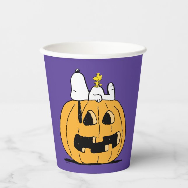 Peanuts | Snoopy and Woodstock Jack-O-Lantern Paper Cups (Front)