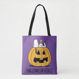 Peanuts   Snoopy and Woodstock Jack-O-Lantern Tote Bag