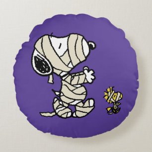 Peanuts   Snoopy and Woodstock Mummies Round Cushion