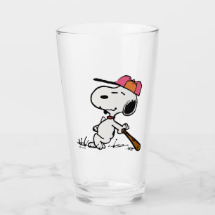 Peanuts Snoopy at Bat Glass