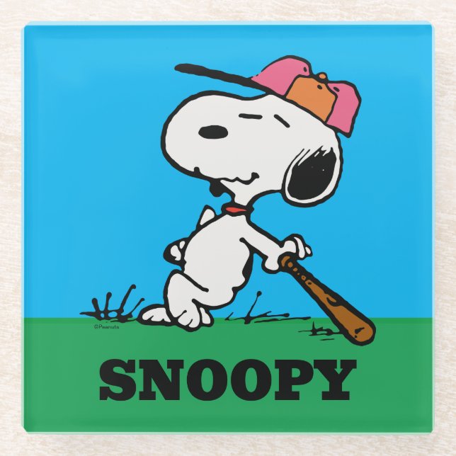 Peanuts | Snoopy at Bat Glass Coaster (Front)