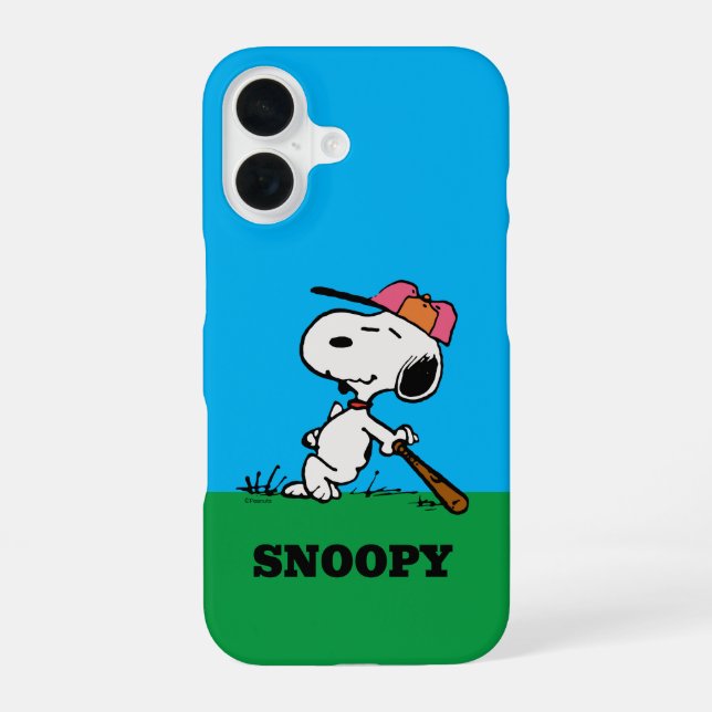 Peanuts | Snoopy at Bat iPhone 16 Case (Back)