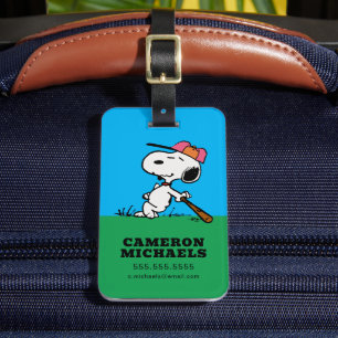 Peanuts   Snoopy at Bat Luggage Tag