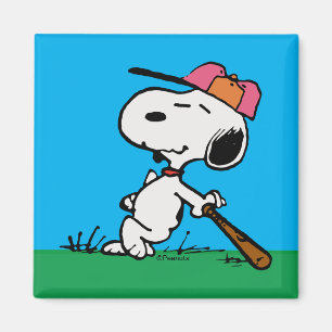 Peanuts   Snoopy at Bat Magnet