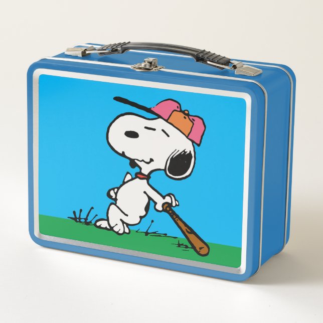 Peanuts | Snoopy at Bat Metal Lunch Box (Front)