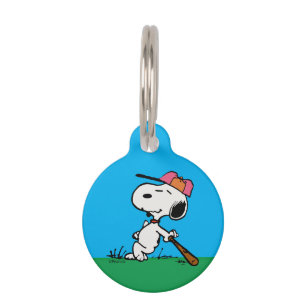 Peanuts Snoopy at Bat Pet Tag