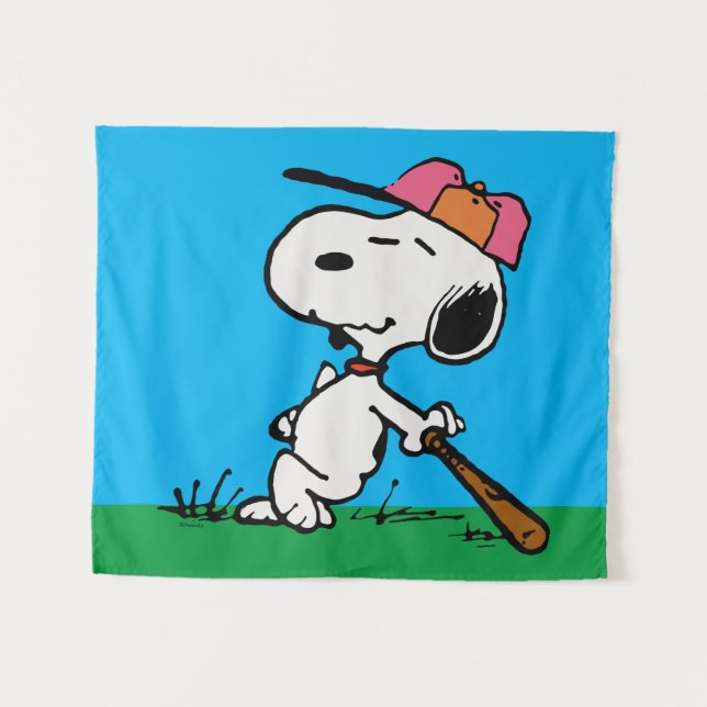 Peanuts | Snoopy at Bat Tapestry (Front (Horizontal))