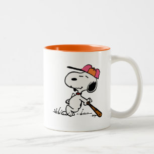 Peanuts   Snoopy at Bat Two-Tone Coffee Mug