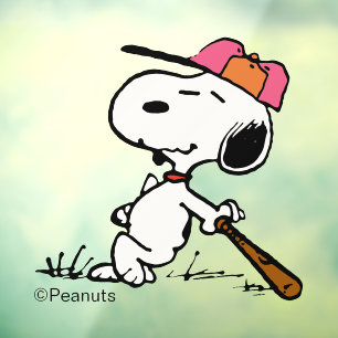 Peanuts   Snoopy at Bat Window Cling