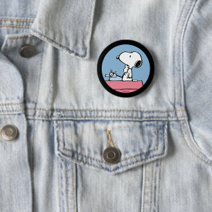 Peanuts Snoopy at the Typewriter 6 Cm Round Badge