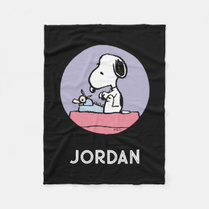 Peanuts   Snoopy at the Typewriter Fleece Blanket