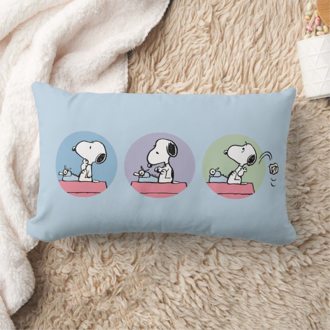 Peanuts | Snoopy at the Typewriter Lumbar Cushion (Blanket)