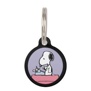 Peanuts Snoopy at the Typewriter Pet Tag