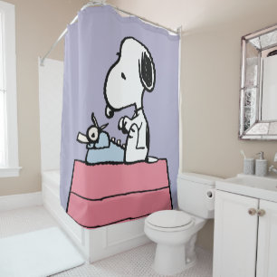 Peanuts   Snoopy at the Typewriter Shower Curtain