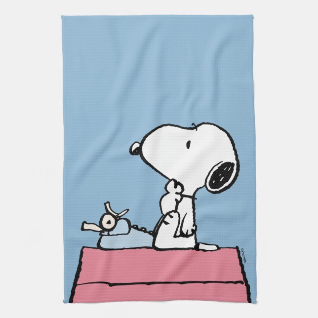 Peanuts | Snoopy at the Typewriter Tea Towel (Vertical)