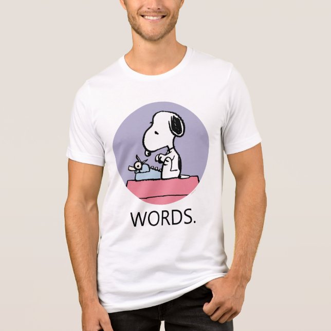 Peanuts | Snoopy at the Typewriter Tri-Blend Shirt (Front)