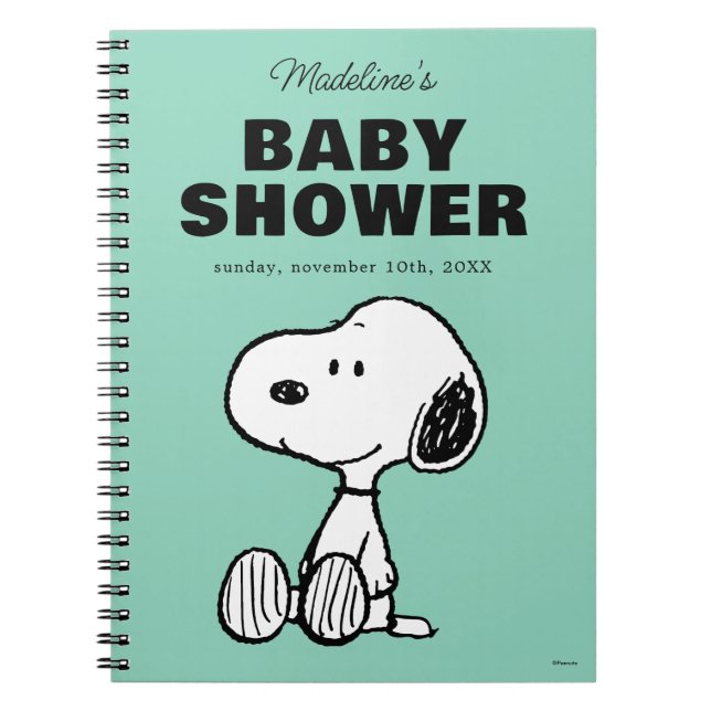 Peanuts | Snoopy Baby Shower Guest & Gift List Notebook (Front)