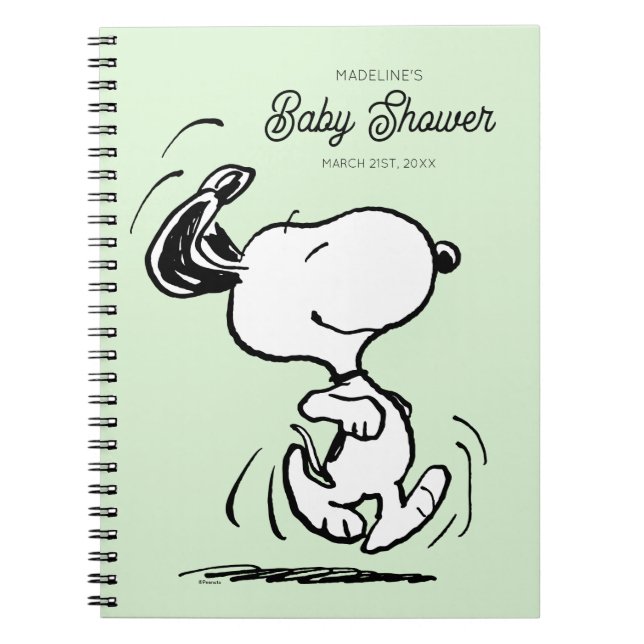 Peanuts | Snoopy Baby Shower Guest & Gift List Notebook (Front)