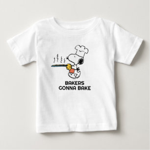 Peanuts   Snoopy Baking Cookies Baby T-Shirt