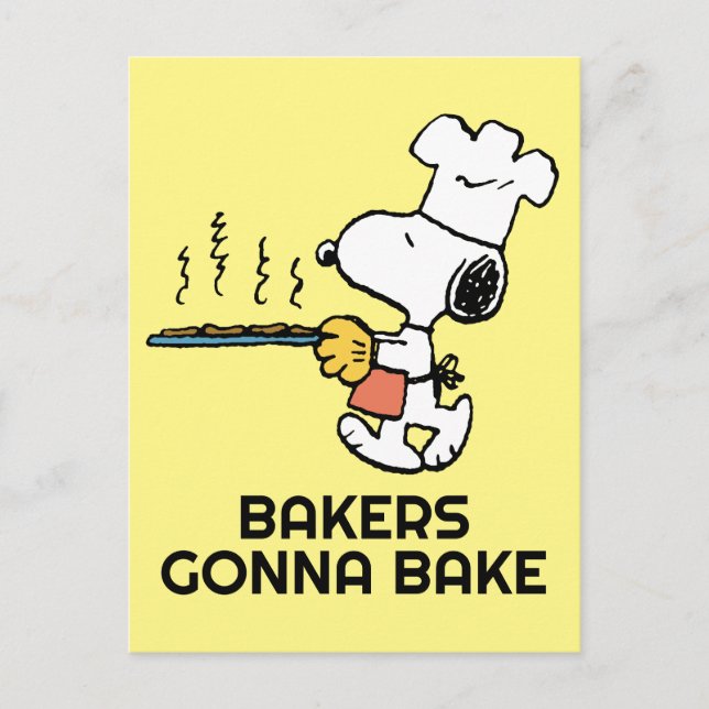 Peanuts | Snoopy Baking Cookies Postcard (Front)