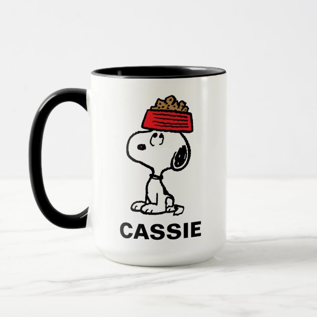 Peanuts | Snoopy Balancing | Add Your Name Mug (Left)