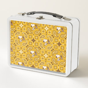 Peanuts   Snoopy Bandanna Cowboy Metal Lunch Box