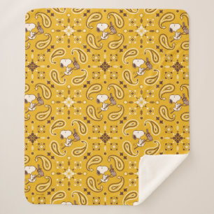 Peanuts   Snoopy Bandanna Cowboy Sherpa Blanket