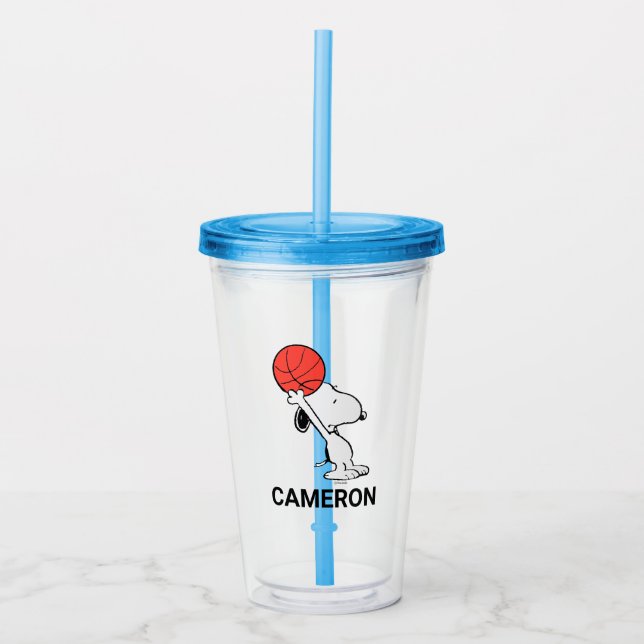 Peanuts | Snoopy Basketball Hoop Shot Acrylic Tumbler (Front)