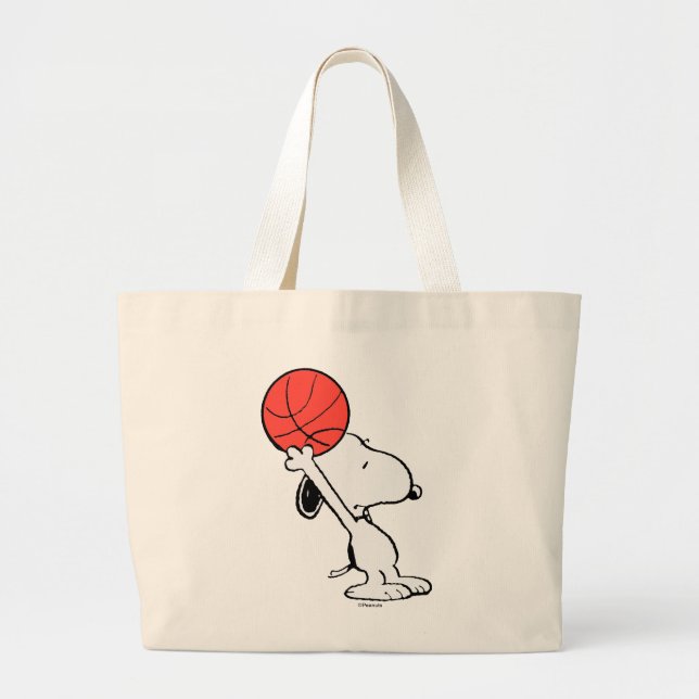 Peanuts | Snoopy Basketball Hoop Shot Large Tote Bag (Front)