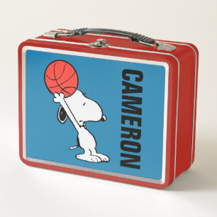 Peanuts Snoopy Basketball Hoop Shot Metal Lunch Box