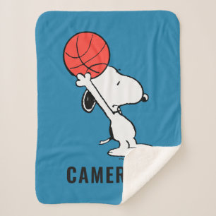 Peanuts   Snoopy Basketball Hoop Shot Sherpa Blanket