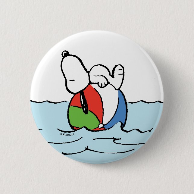 Peanuts | Snoopy Beach Ball Beach 6 Cm Round Badge (Front)