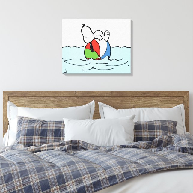Peanuts | Snoopy Beach Ball Beach Canvas Print (Insitu(Bedroom))