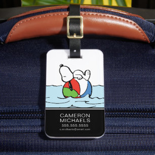 Peanuts   Snoopy Beach Ball Beach Luggage Tag